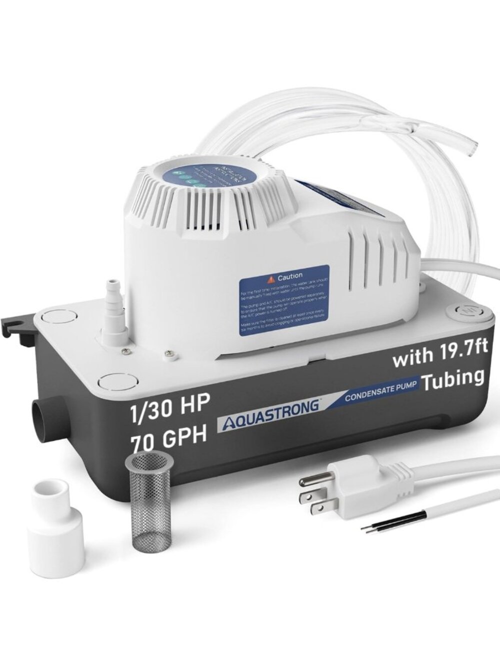 "Automatic Condensate Pump for HVAC, Dehumidifier & AC - 70 GPH, Safety Switch"
